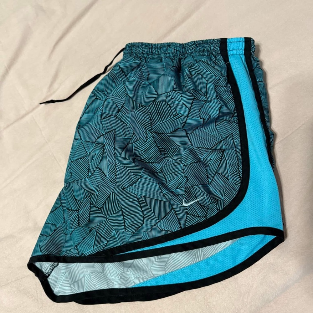 Nike Teal and Black Geometric Shorts